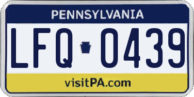 PA license plate LFQ0439