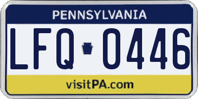 PA license plate LFQ0446