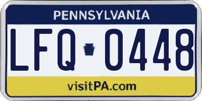 PA license plate LFQ0448