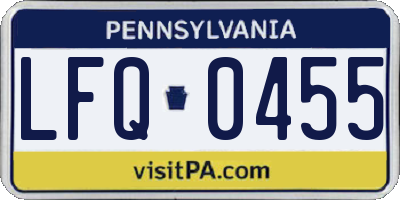 PA license plate LFQ0455
