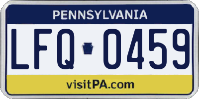 PA license plate LFQ0459