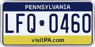 PA license plate LFQ0460