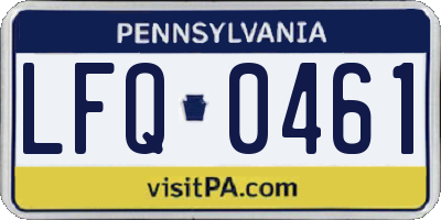 PA license plate LFQ0461