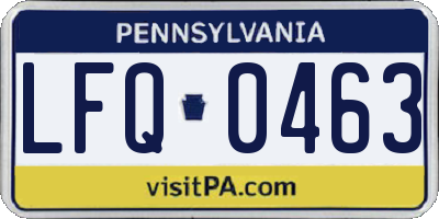 PA license plate LFQ0463