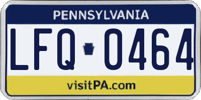 PA license plate LFQ0464
