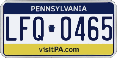 PA license plate LFQ0465