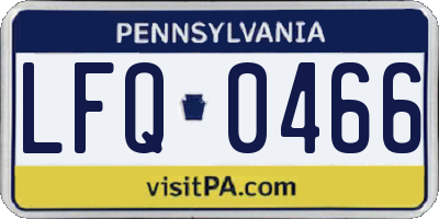 PA license plate LFQ0466