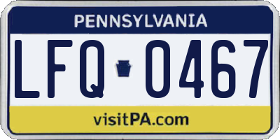 PA license plate LFQ0467