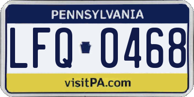 PA license plate LFQ0468