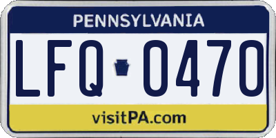 PA license plate LFQ0470