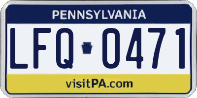 PA license plate LFQ0471