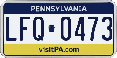 PA license plate LFQ0473
