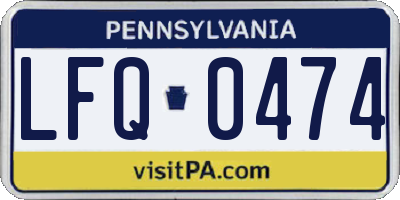 PA license plate LFQ0474