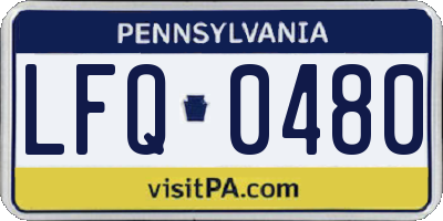 PA license plate LFQ0480