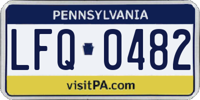 PA license plate LFQ0482