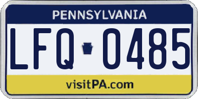 PA license plate LFQ0485