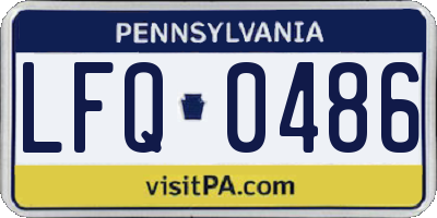 PA license plate LFQ0486