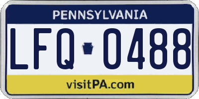 PA license plate LFQ0488