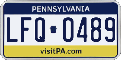 PA license plate LFQ0489