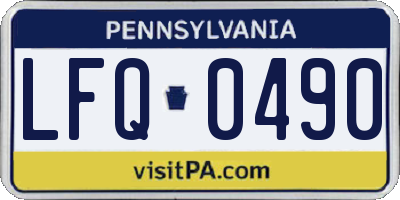 PA license plate LFQ0490
