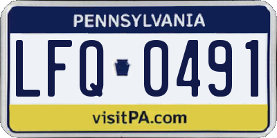 PA license plate LFQ0491