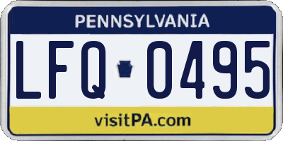 PA license plate LFQ0495