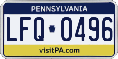 PA license plate LFQ0496