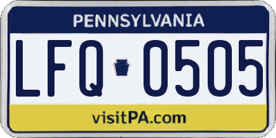 PA license plate LFQ0505