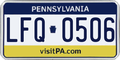 PA license plate LFQ0506