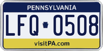 PA license plate LFQ0508