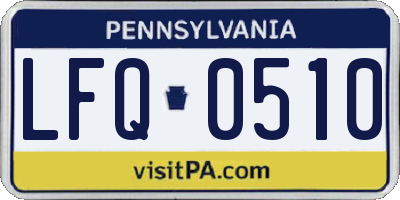 PA license plate LFQ0510