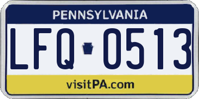 PA license plate LFQ0513