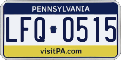 PA license plate LFQ0515