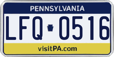 PA license plate LFQ0516