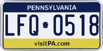PA license plate LFQ0518