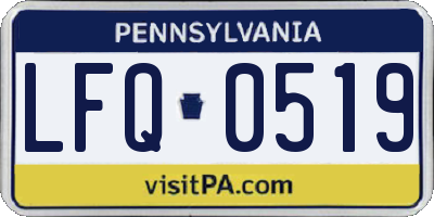 PA license plate LFQ0519