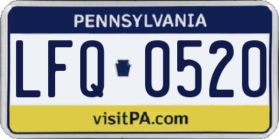 PA license plate LFQ0520