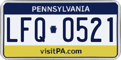 PA license plate LFQ0521