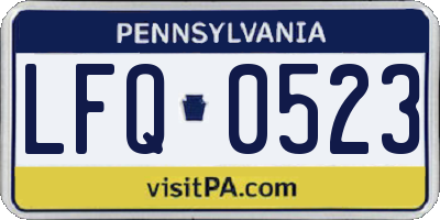 PA license plate LFQ0523