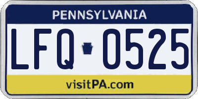 PA license plate LFQ0525
