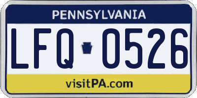 PA license plate LFQ0526