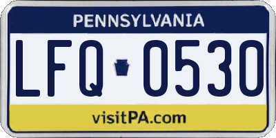 PA license plate LFQ0530