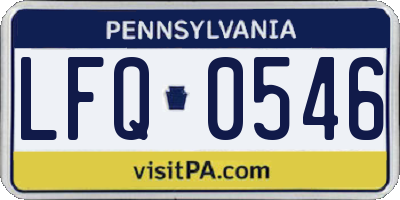PA license plate LFQ0546
