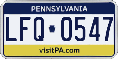 PA license plate LFQ0547