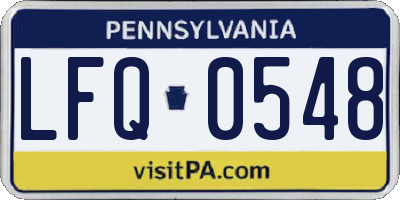 PA license plate LFQ0548