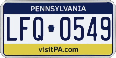 PA license plate LFQ0549