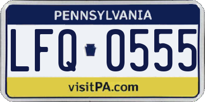 PA license plate LFQ0555