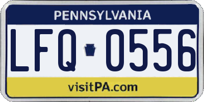 PA license plate LFQ0556