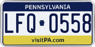 PA license plate LFQ0558