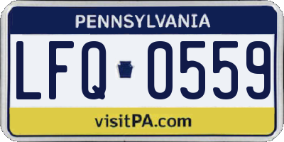 PA license plate LFQ0559